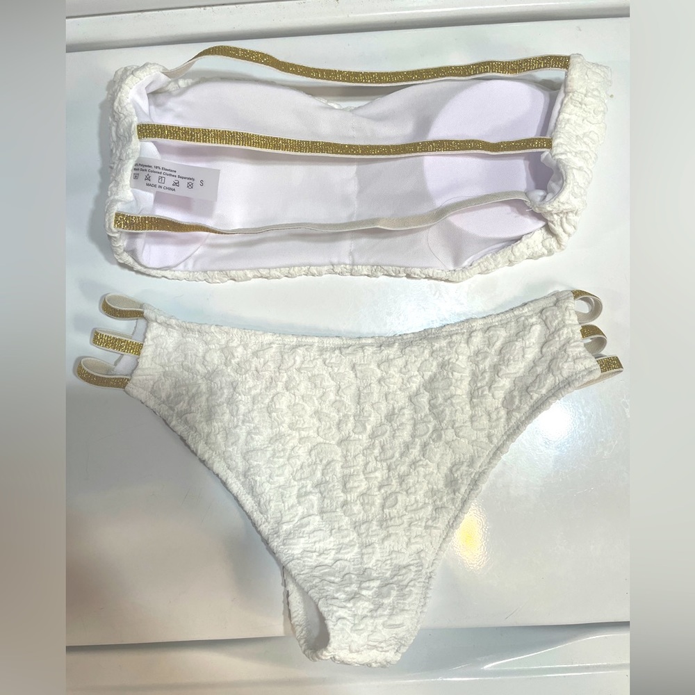 White & Gold Bikini - Picture 2 of 2